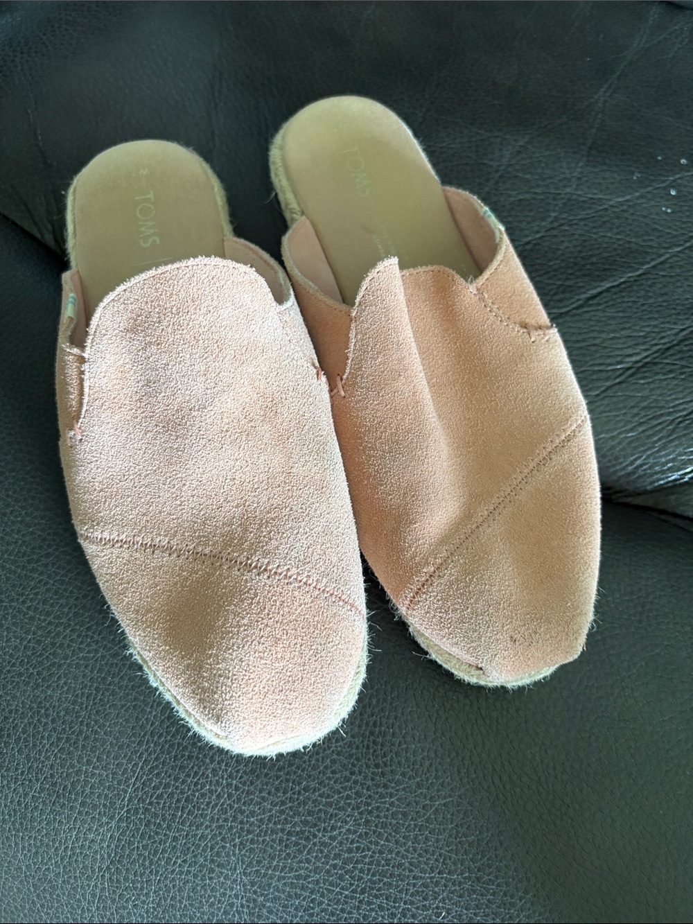 Toms Pink Suede Slip-On Mules